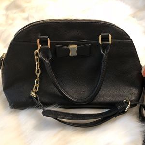 Merona Black Bow Satchel Crossbody Bag